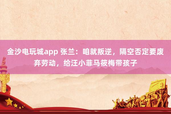 金沙电玩城app 张兰：咱就叛逆，隔空否定要废弃劳动，给汪小菲马筱梅带孩子