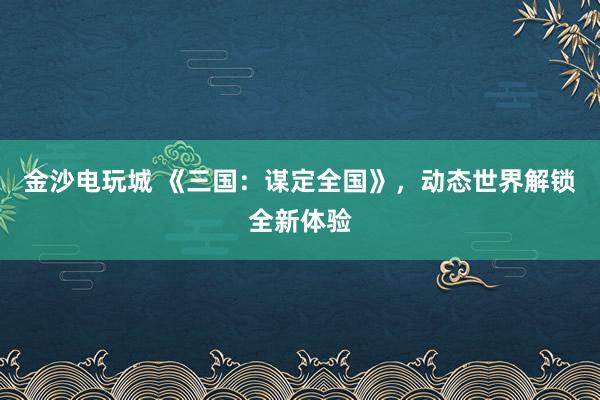 金沙电玩城 《三国：谋定全国》，动态世界解锁全新体验