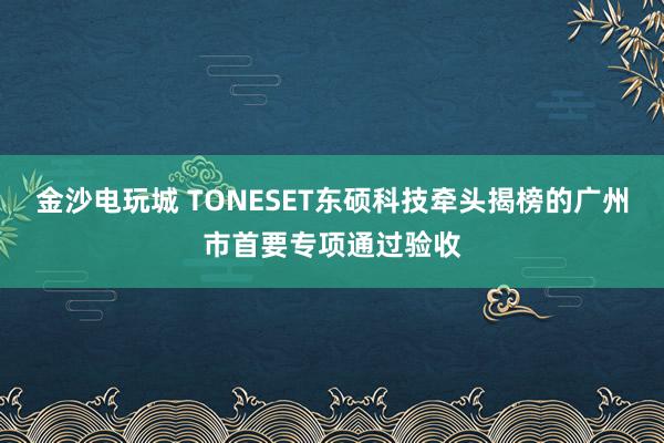 金沙电玩城 TONESET东硕科技牵头揭榜的广州市首要专项通过验收