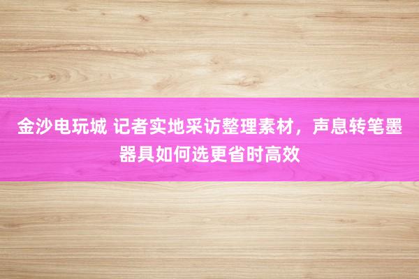 金沙电玩城 记者实地采访整理素材，声息转笔墨器具如何选更省时高效