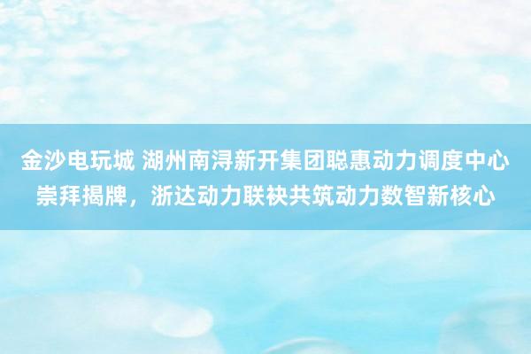 金沙电玩城 湖州南浔新开集团聪惠动力调度中心崇拜揭牌，浙达动力联袂共筑动力数智新核心
