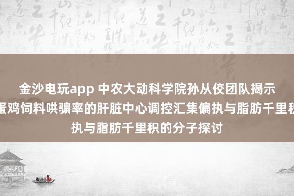 金沙电玩app 中农大动科学院孙从佼团队揭示蔓延产蛋期蛋鸡饲料哄骗率的肝脏中心调控汇集偏执与脂肪千里积的分子探讨