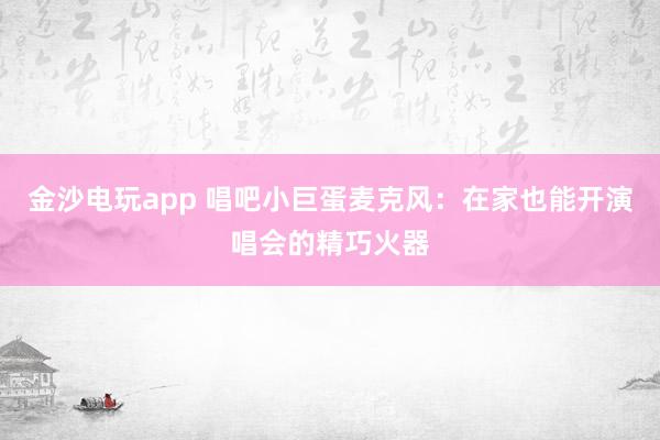 金沙电玩app 唱吧小巨蛋麦克风：在家也能开演唱会的精巧火器
