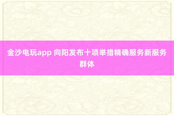 金沙电玩app 向阳发布十项举措精确服务新服务群体