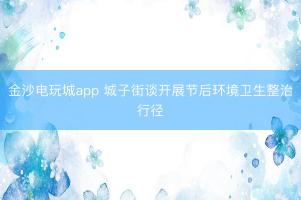 金沙电玩城app 城子街谈开展节后环境卫生整治行径